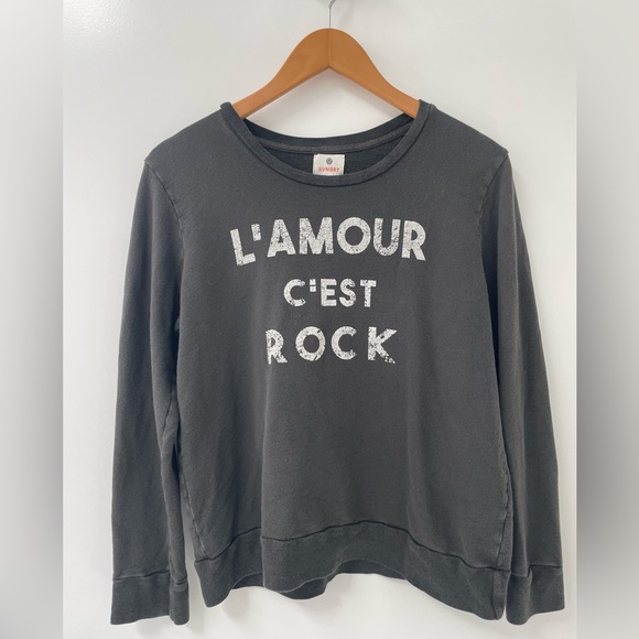 Sundry L'AMOUR C'EST ROCK Sweatshirt sz S - Picture 1 of 4